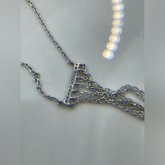 Fringe Necklace - Sterling Silver Long Tie Necklace - Picture 14 of 16